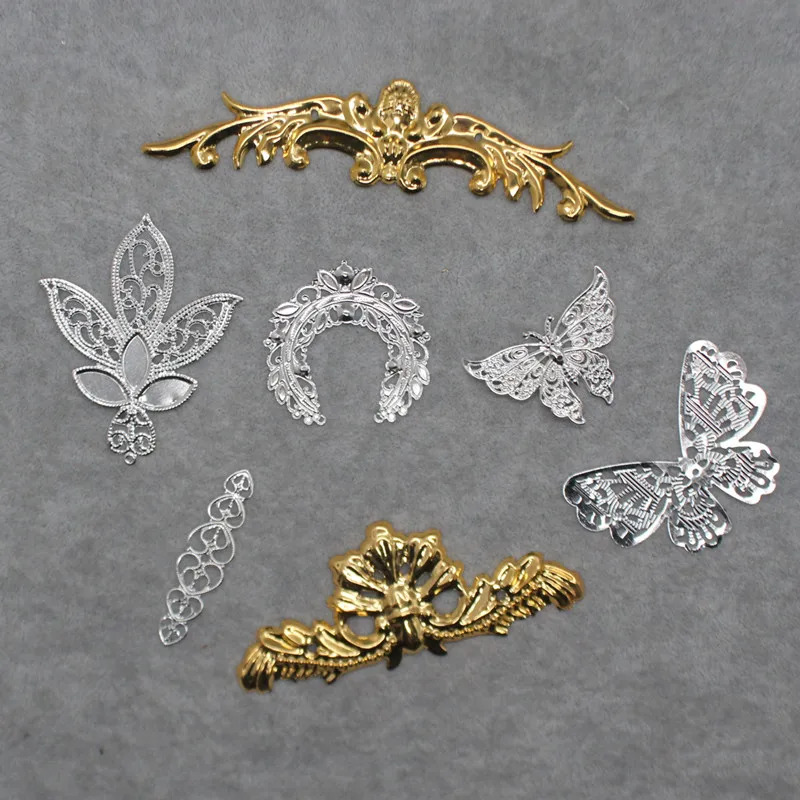 Men Accessories Photos - Metal Filigree Connectors DIY Crown Iron