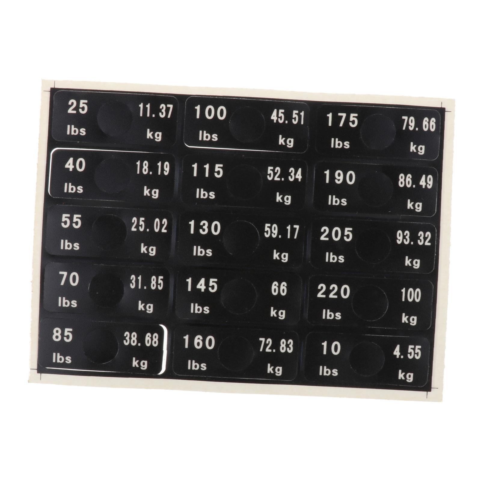 Men'S Accessories Types - Weight Stack Labels 4.55kg to 100kg