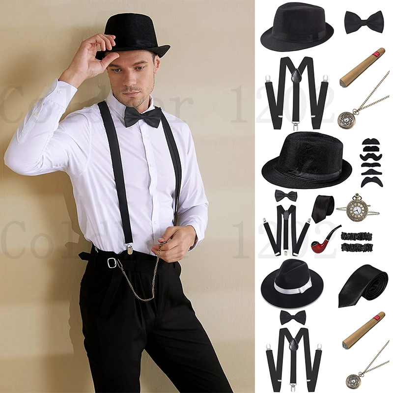 Free Ship Halloween 1920s Mens - Men'S Accessories In The 1920S avaliação e preço