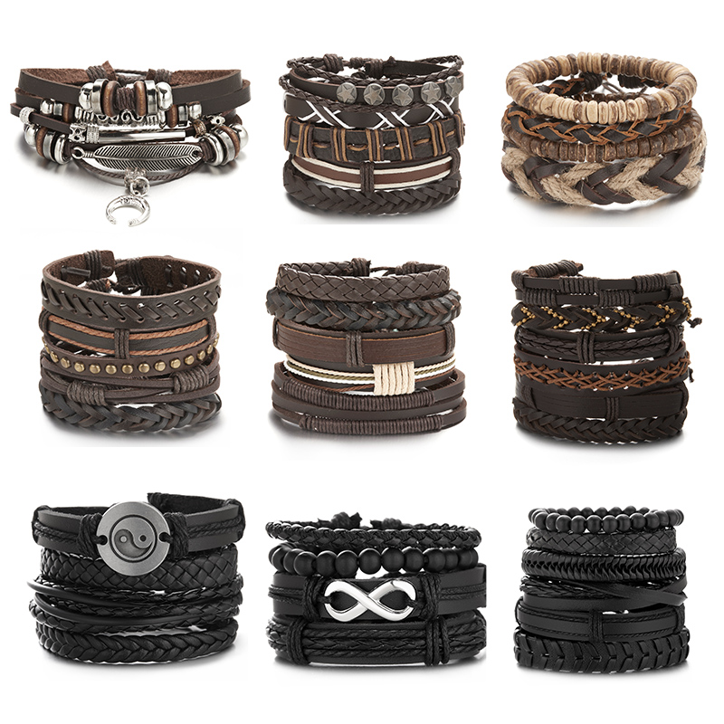 Hot Sale Men Feather Leather B - Men'S Accessories Jewelry Sale avaliação e preço