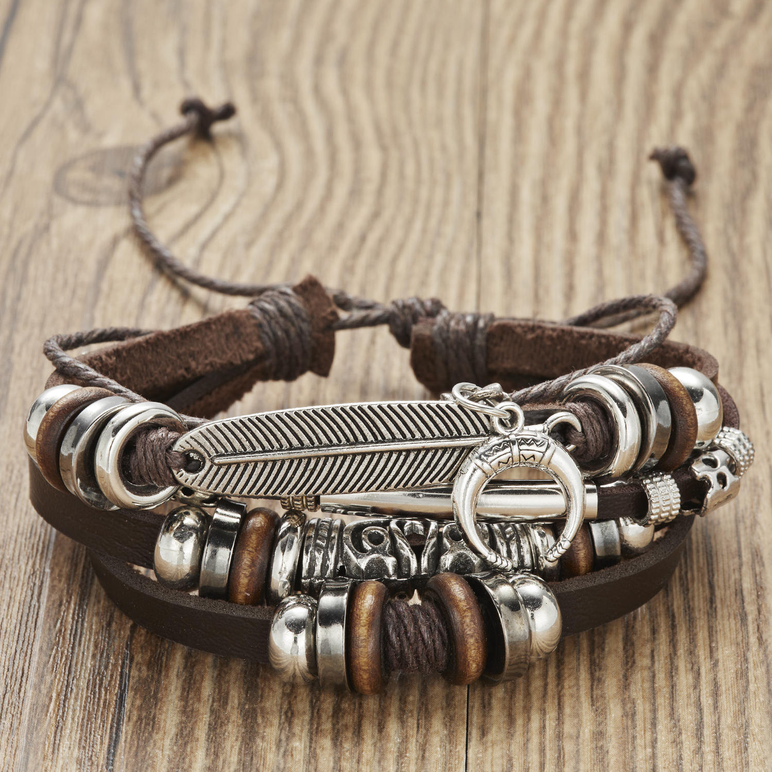 Hot Sale Men Feather Leather B - Men'S Accessories Jewelry Sale avaliação e preço