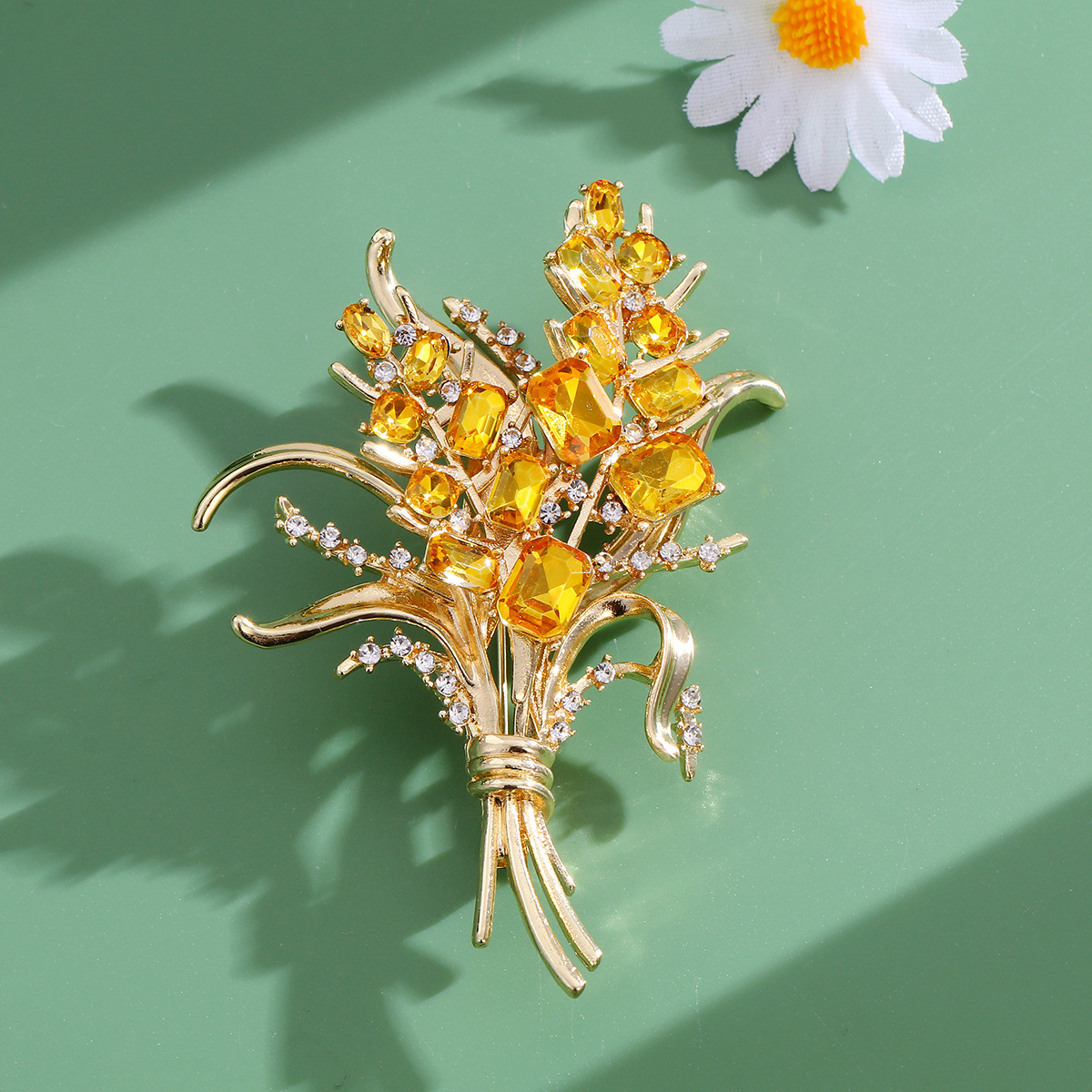 Luxury Zircon Wheat Ear Brooch - Men Accessories Bouquet avaliação e preço