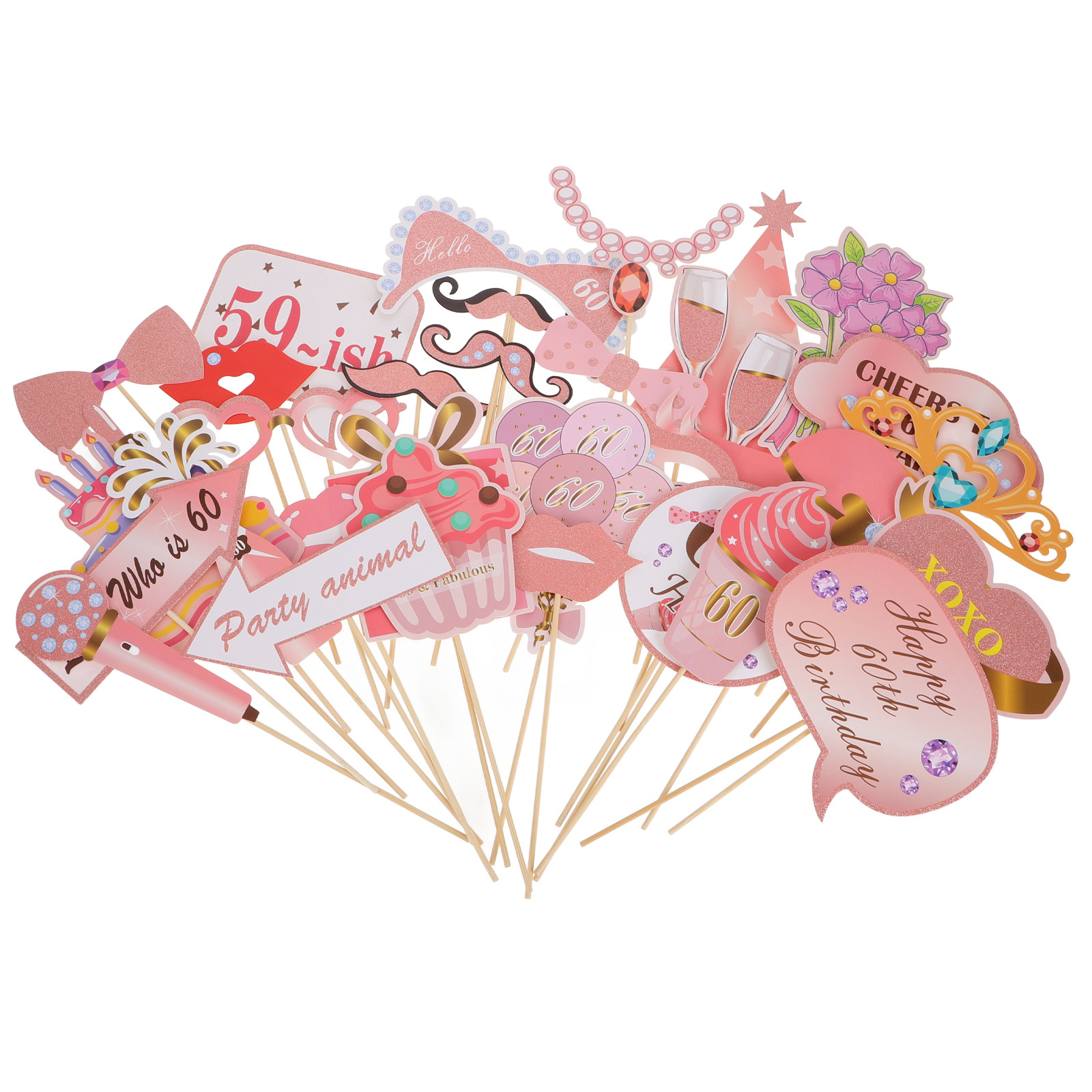 33Pcs Rose Gold Pink Birthday  - Men Accessories Photos avaliação e preço