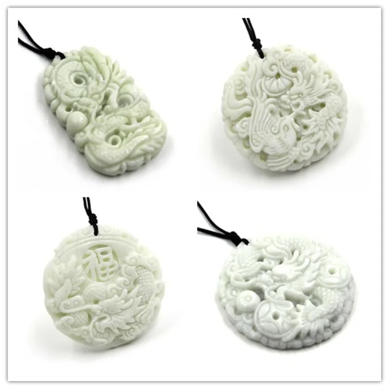 Natural White jade Dragon Phoe - Men Accessories Hand avaliação e preço