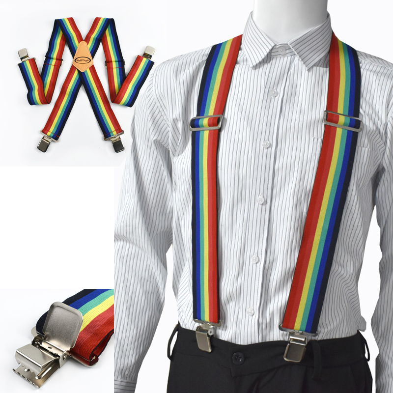 1Pc 5cm Wide Rainbow Men's Sus - Men'S Accessories Types avaliação e preço