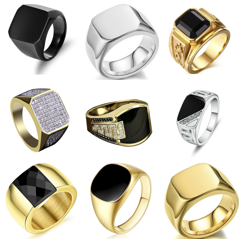 New 2025 Metal Glossy Rings fo - Men'S Accessories Jewelry Sale avaliação e preço