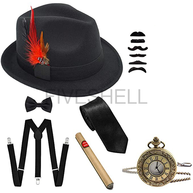 Mens 1920s Gatsby Gangster Cos - Men'S Accessories In The 1920S avaliação e preço