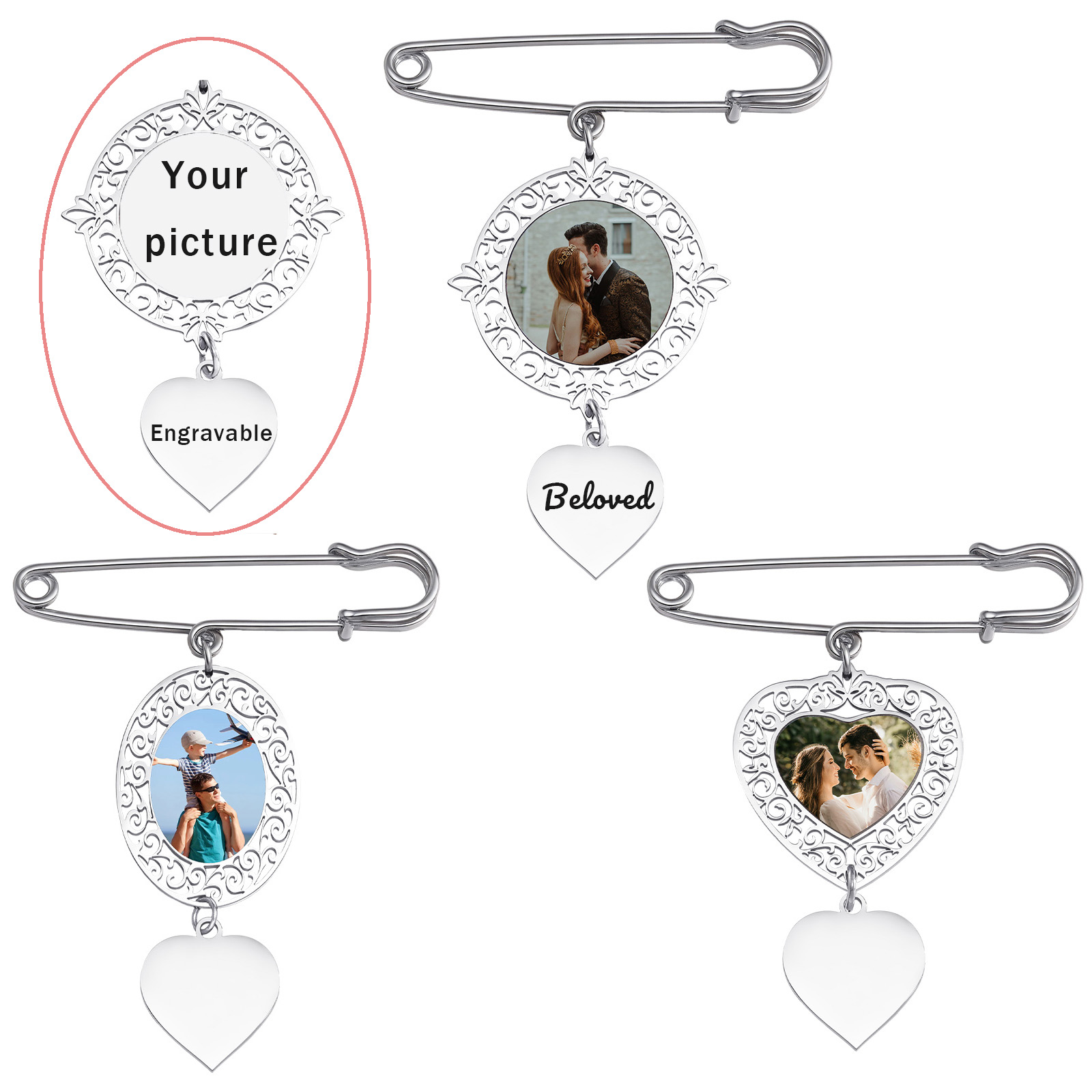 Custom Picture Badge Brooches  - Men Accessories Photos avaliação e preço