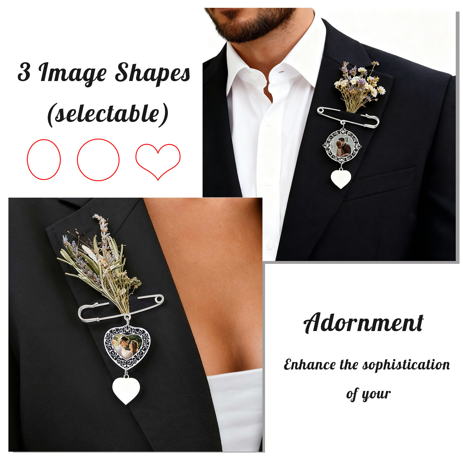 Custom Picture Badge Brooches  - Men Accessories Photos avaliação e preço