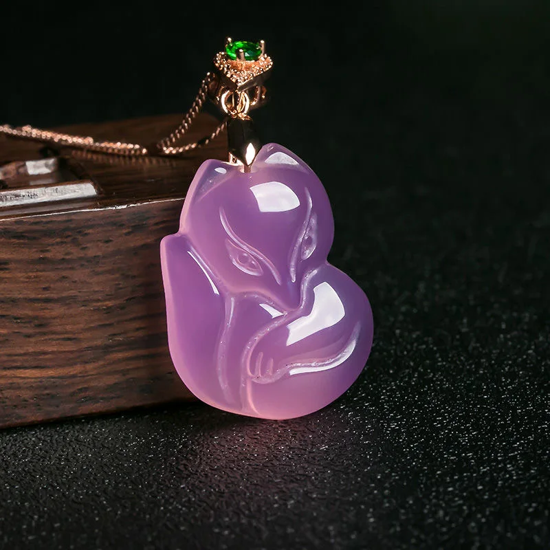 Natural Purple Agate Fox Penda - Men Accessories Hand avaliação e preço