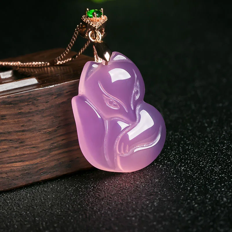 Natural Purple Agate Fox Penda - Men Accessories Hand avaliação e preço