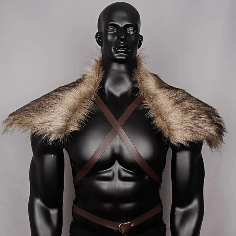 Medieval Men Faux Fur Collar C - Men'S Viking Accessories avaliação e preço