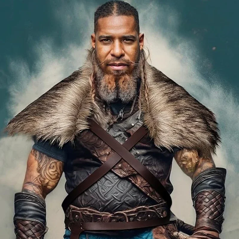 Medieval Men Faux Fur Collar C - Men'S Viking Accessories avaliação e preço