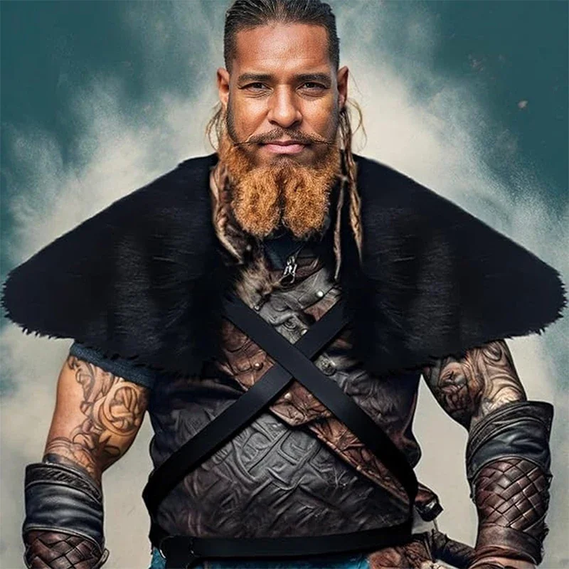 Medieval Men Faux Fur Collar C - Men'S Viking Accessories avaliação e preço