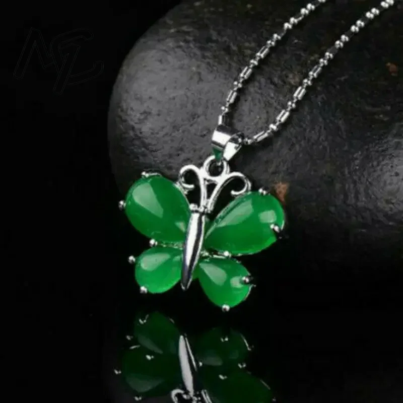 S925 Silver Green Jade Butterf - Men Accessories Hand avaliação e preço