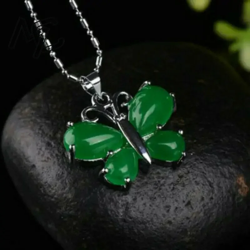 S925 Silver Green Jade Butterf - Men Accessories Hand avaliação e preço