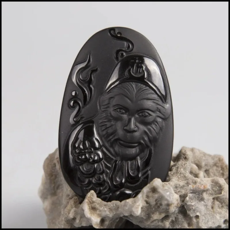 Natural Obsidian Sun WuKong Pe - Men Accessories Hand avaliação e preço