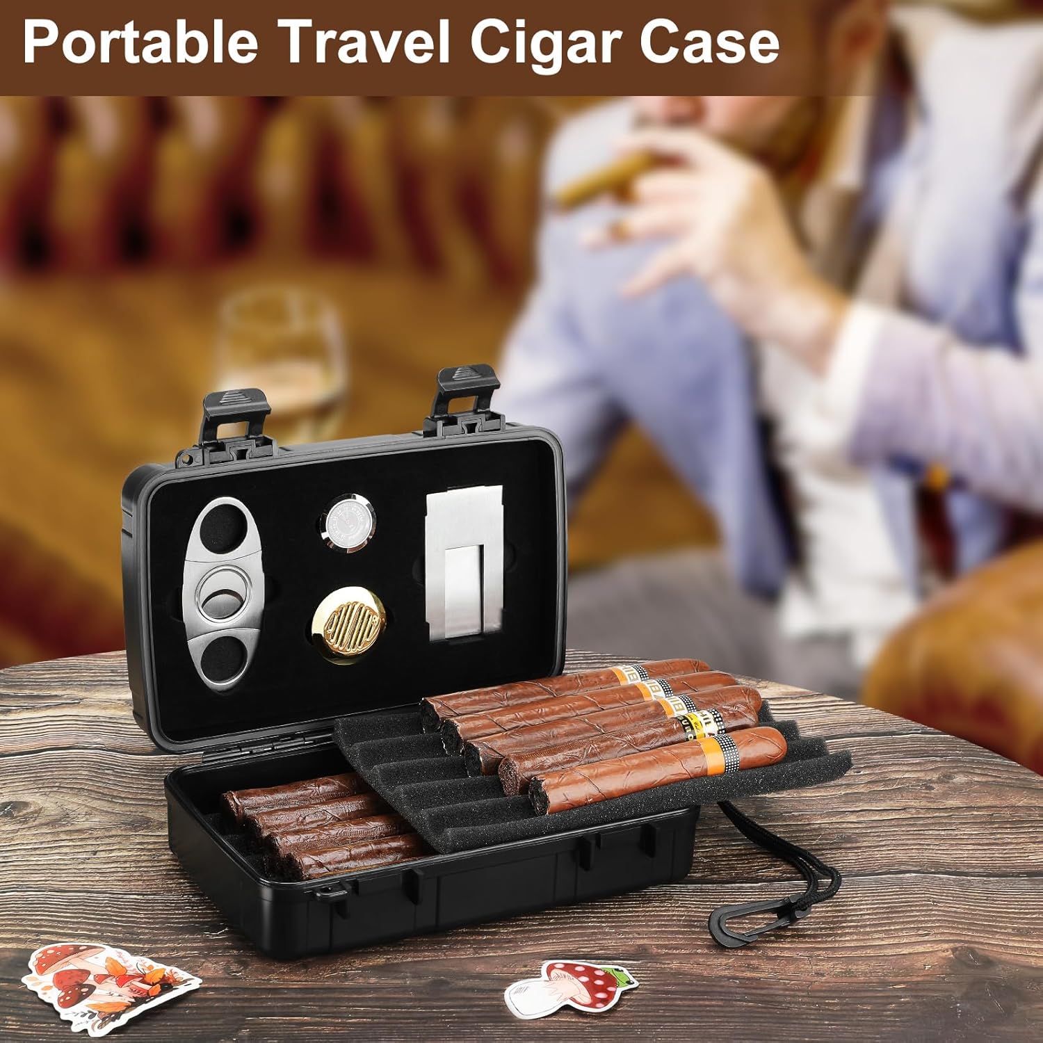 Portable Cigar Humidor Holds 1 - Men Accessories Set avaliação e preço