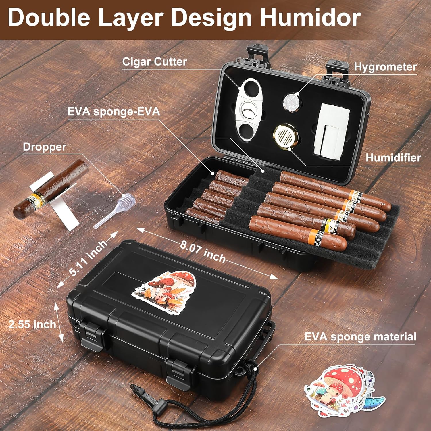 Portable Cigar Humidor Holds 1 - Men Accessories Set avaliação e preço