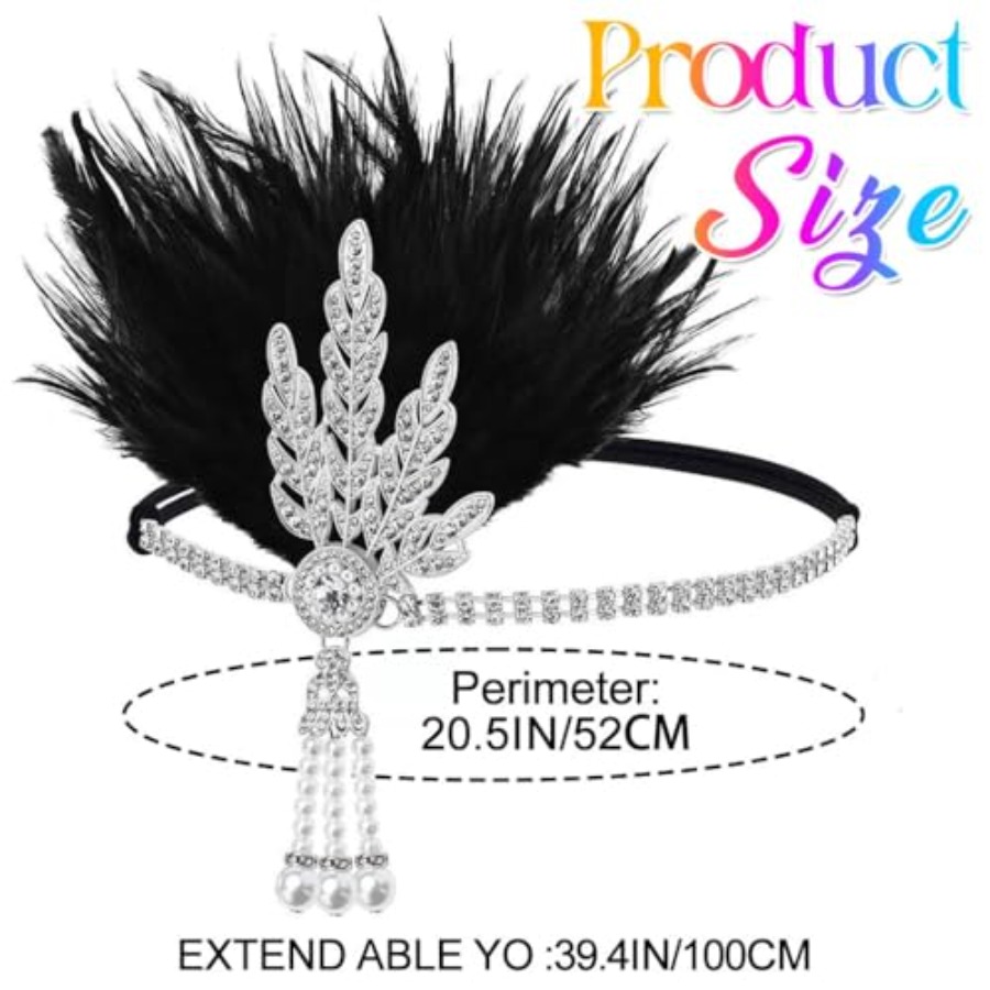1920s Flapper Feather Headband - Men'S Accessories In The 1920S avaliação e preço