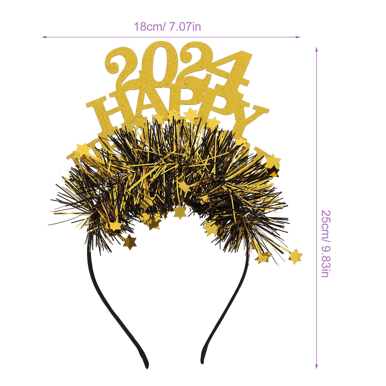 New Year 2024 Headband Glitter - Men Accessories Photos avaliação e preço