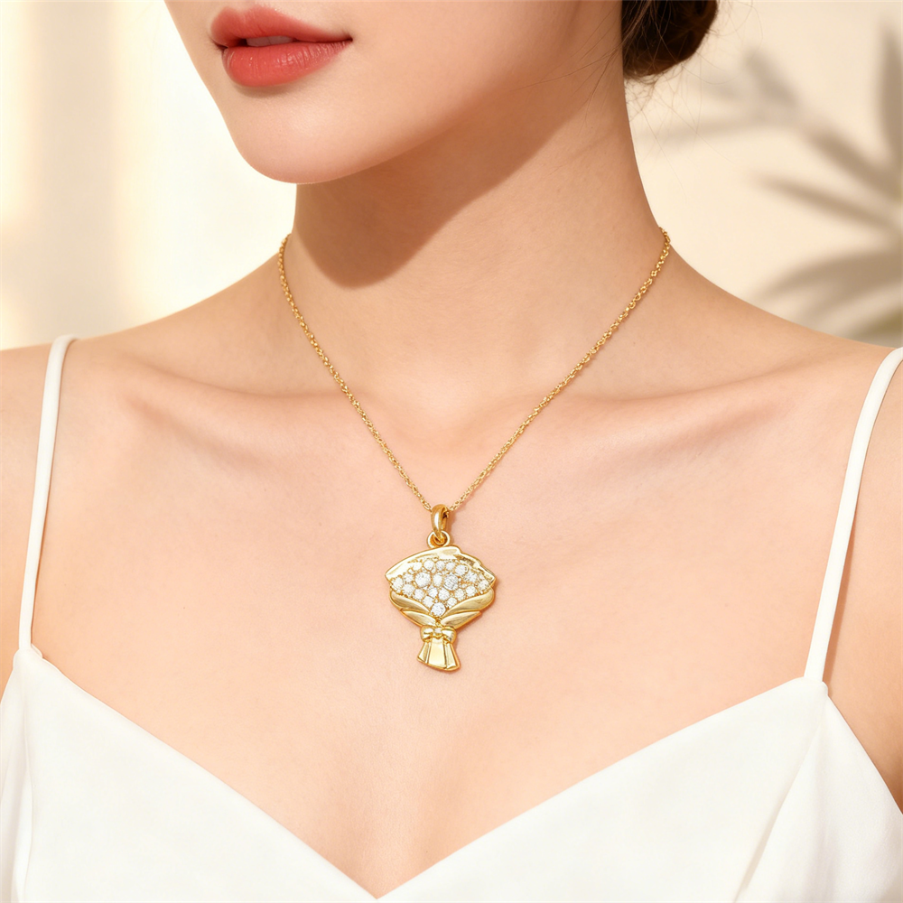 3Pcs Pendants Brass Zircon Flo - Men Accessories Bouquet avaliação e preço