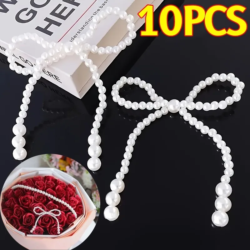 1/3/5/10PCS White Pearl Bow Bo - Men Accessories Bouquet avaliação e preço