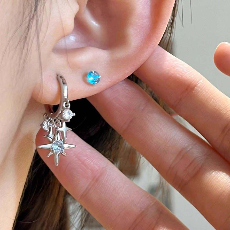 New Y2K Blue Zircon Star Tasse - Men'S Accessories Jewelry Sale avaliação e preço