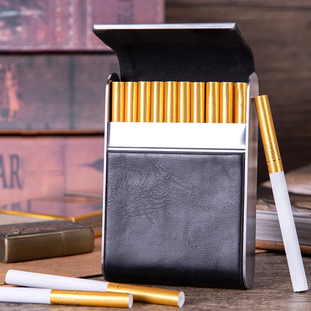 Leather Metal Cigarette Case,  - Men Accessories Usa avaliação e preço