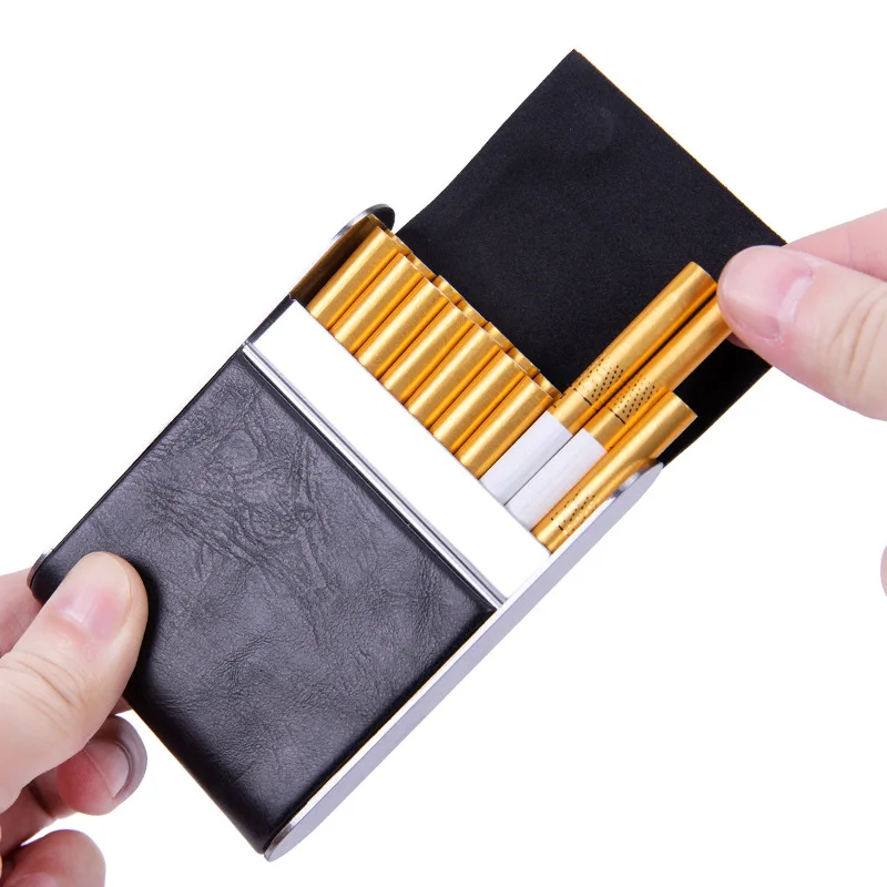 Leather Metal Cigarette Case,  - Men Accessories Usa avaliação e preço