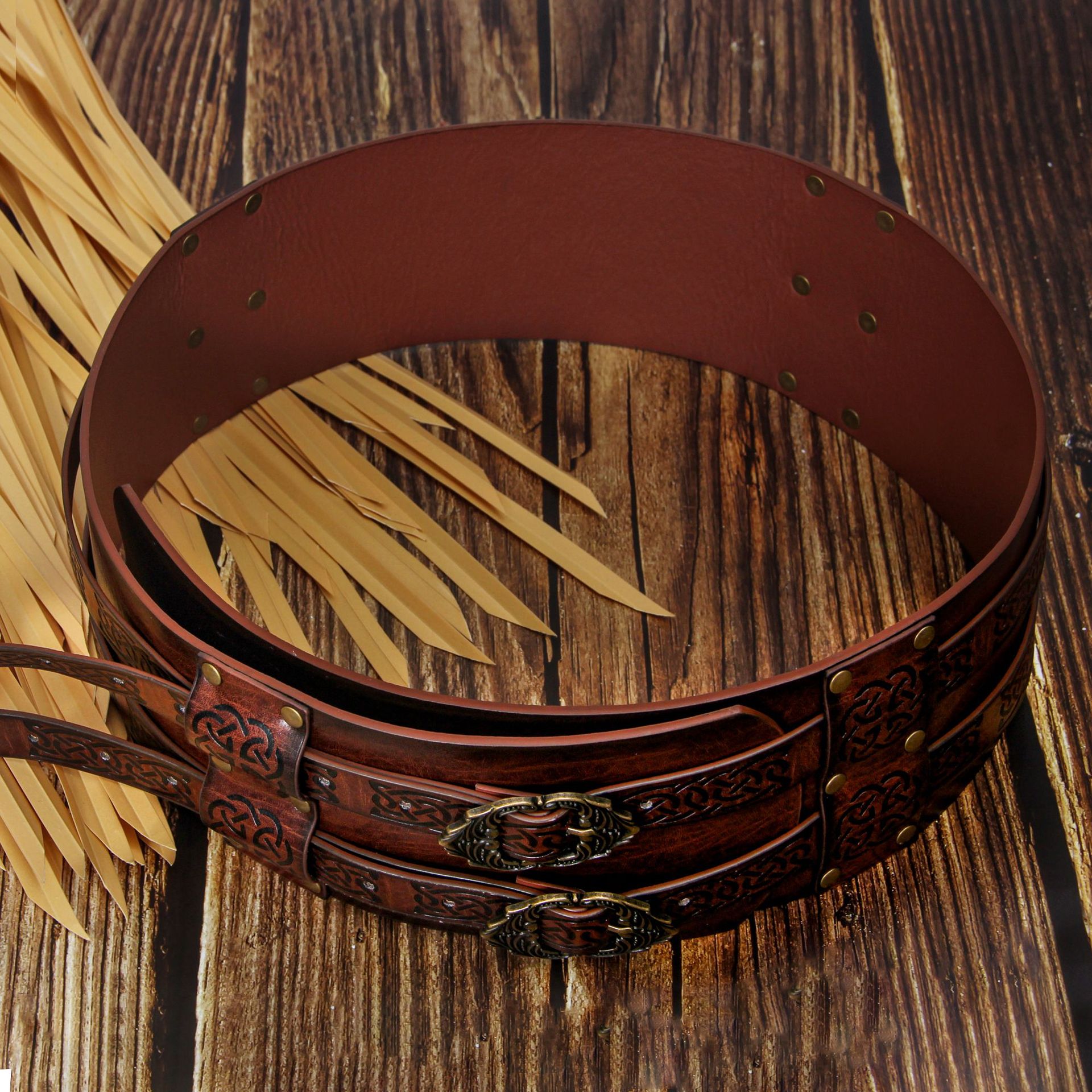 Men Women Runic Leather Belt D - Men'S Viking Accessories avaliação e preço
