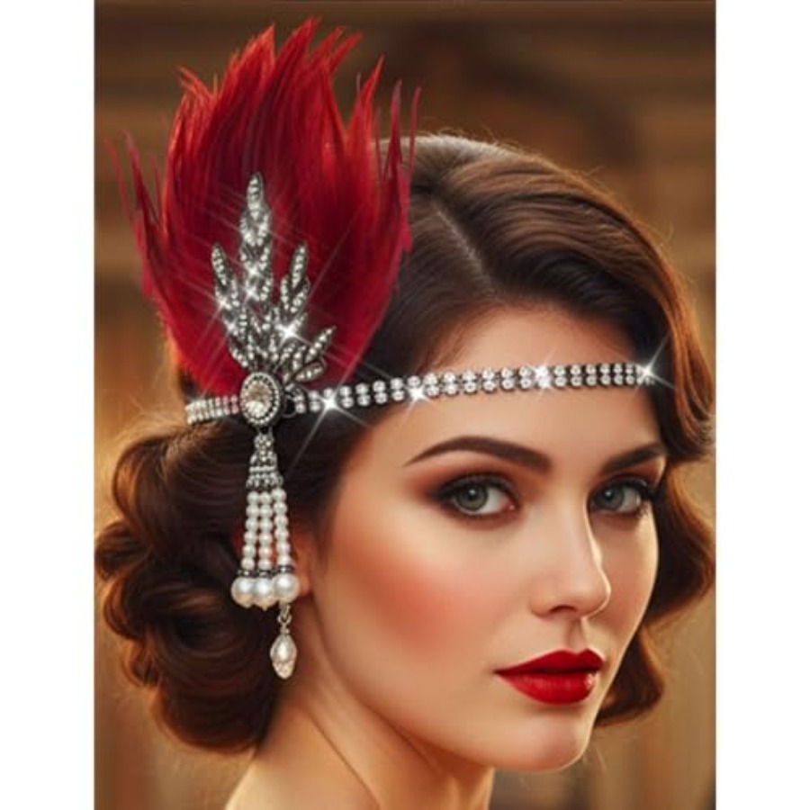 1920s Flapper Feather Headband - Men'S Accessories In The 1920S avaliação e preço