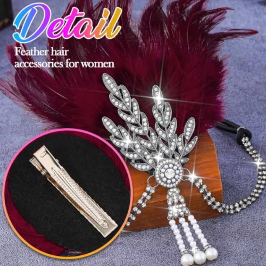 1920s Flapper Feather Headband - Men'S Accessories In The 1920S avaliação e preço