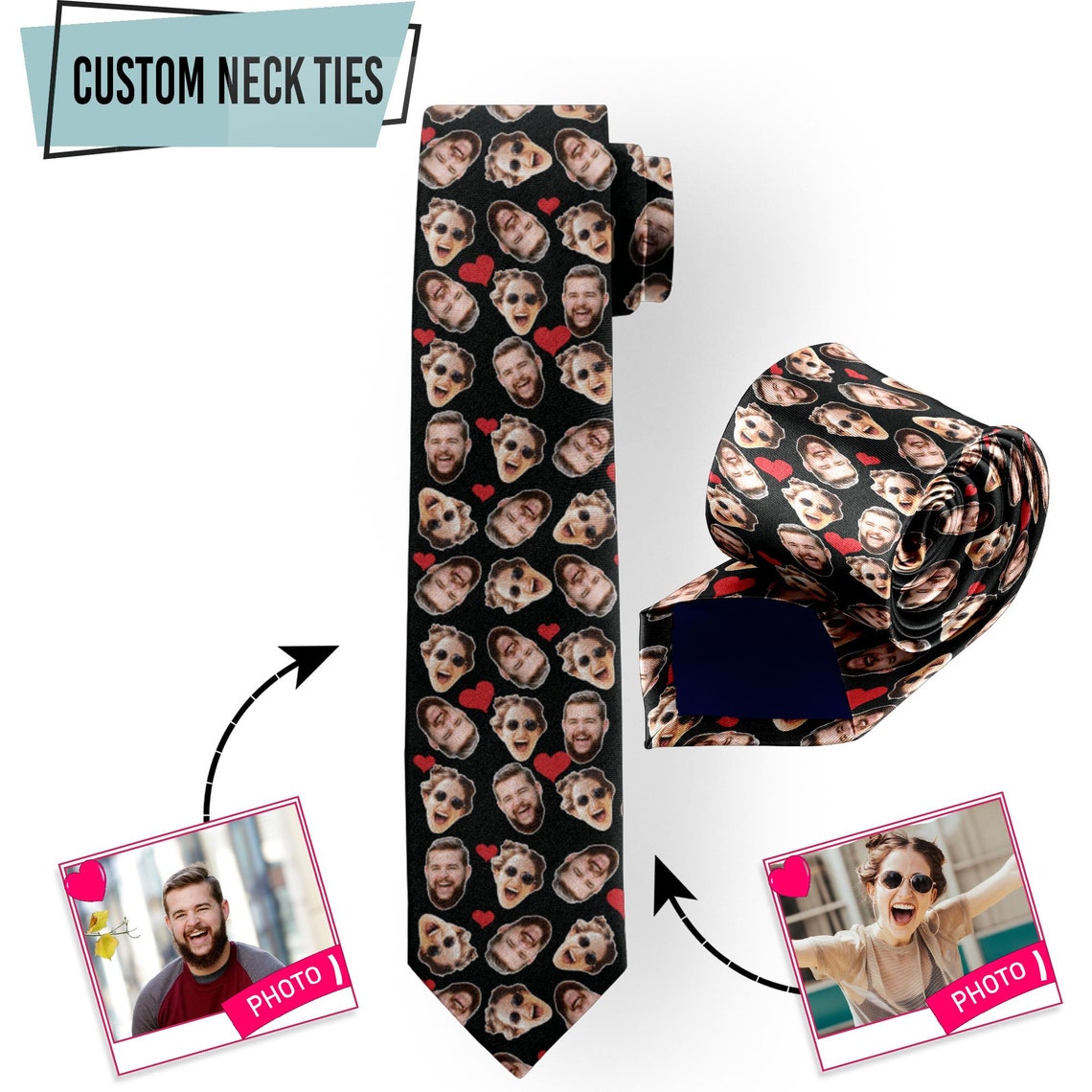 Personalize Your Photo Tie Fac - Men Accessories Photos avaliação e preço